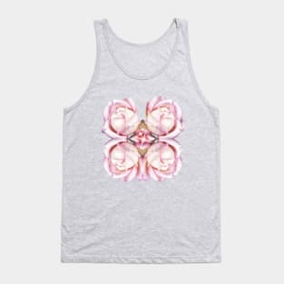 Four pink color delicate roses with centered glitter Tank Top